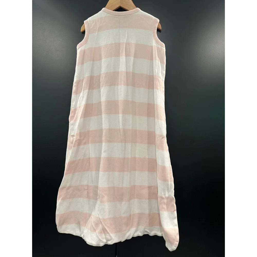 Burts Bees Baby Beekeeper Sleep Sack Pink White Stripe Organic Cotton 12-18M L